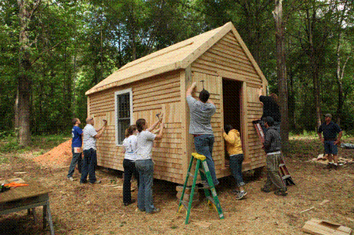 Reconstruction of Thoreau's cabin near Furman Lake