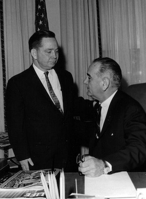 Majority Leader Albert with President Lyndon B. Johnson